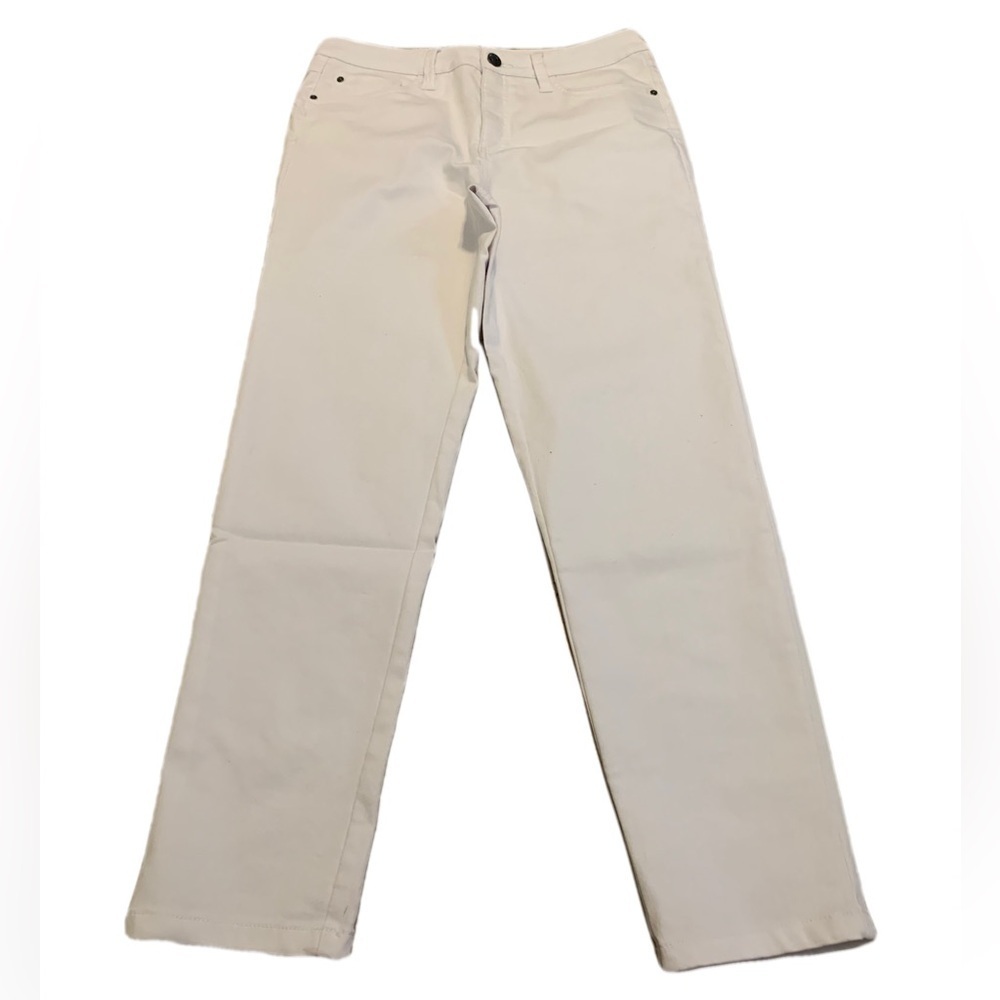 Cleo White Slim Fit Pants - Size 4 - Cotton Blend